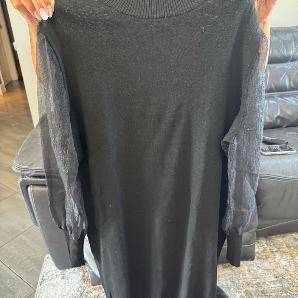 Elegant Black Women's Sweaterdress